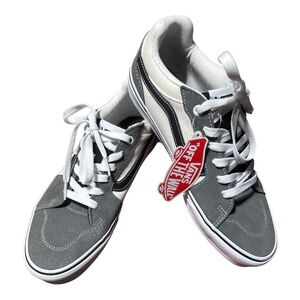 NWT VANs Filmore Retro Sport in Pewter, Black, Cream; M 8.5;Leather/Suede/Canvas